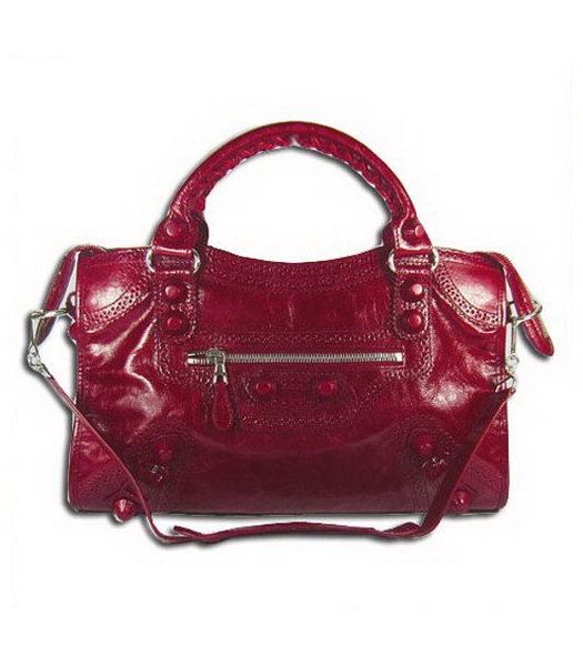 Motorcycle City Medium Size Handbag_Claret